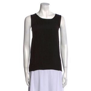 yves saint laurent rive gauche vintage authentic solid black tank top 42 large